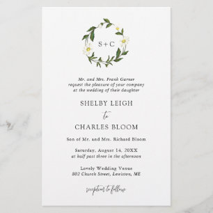 Daisy Formal Floral Budget Wedding Invitation