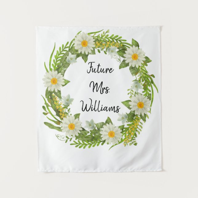 Daisy Future Mrs Backdrop Photo Prop Bridal Shower Tapestry (Front)