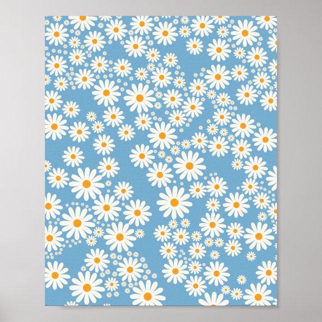 Daisy Garden 02 Blue Poster (Front)