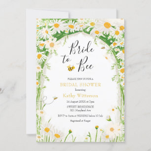 Daisy Garden and Bee Bride to Bee Bridal Invitation