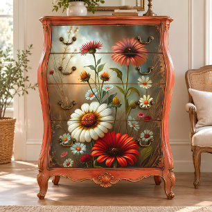 Daisy Garden At Dusk Decoupage Tissue Paper