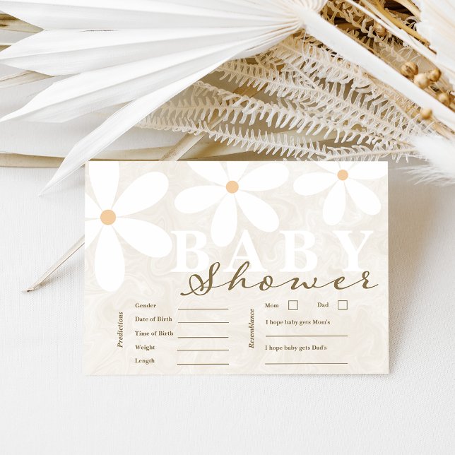 Daisy Garden Baby Shower Neutral Predictions Cards (Creator Uploaded)