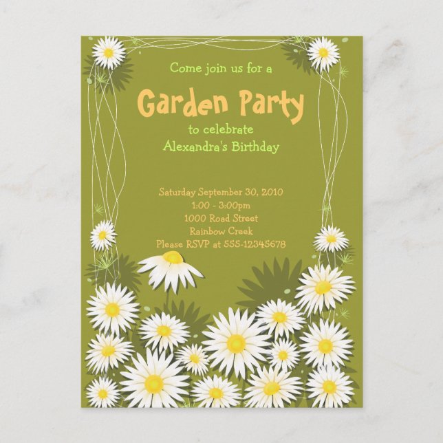 Daisy Garden Birthday Party Invitation (Front)