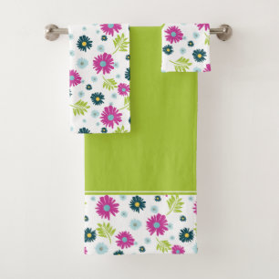 Daisy Garden Botanical Wildflower  Bath Towel Set