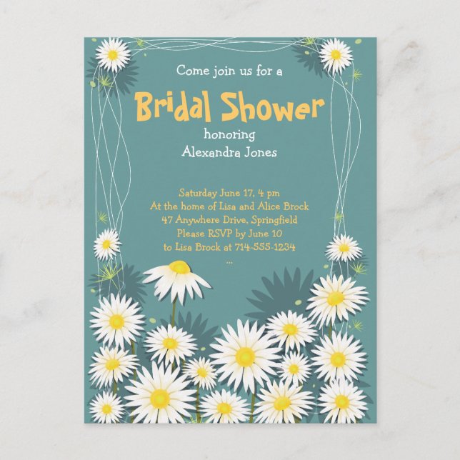 Daisy Garden Bridal Shower Party Invitation (Front)