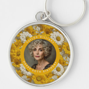 Daisy Garden Female Birthday Contemporary Yellow Key Ring