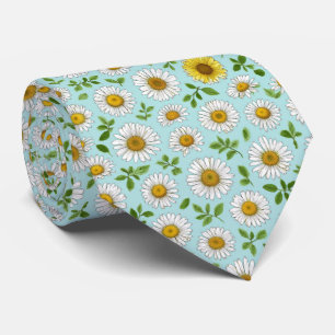 Daisy Garden Floral Pattern Tie