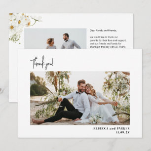 Daisy Garden Flowers Wedding Thank you photo Card