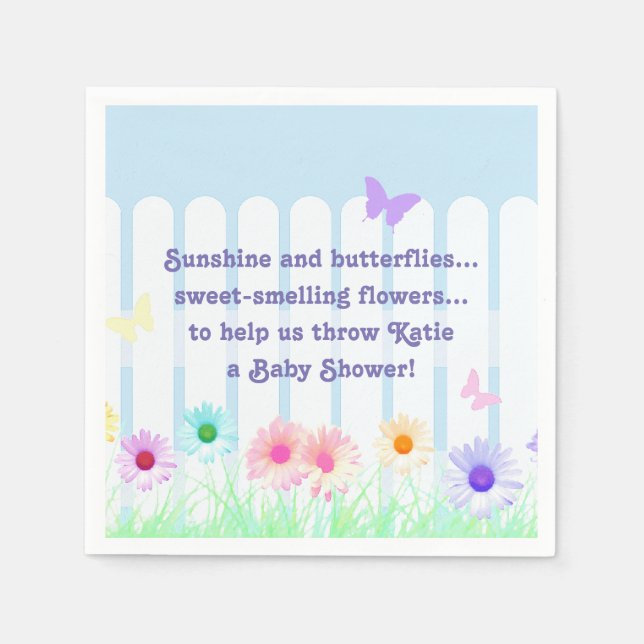 "Daisy Garden" - poem Napkin (Front)