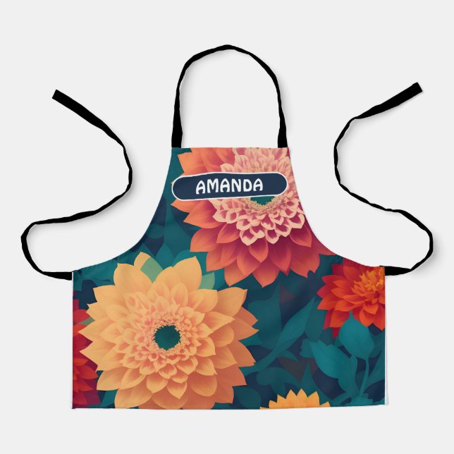 Daisy Geometric Colourful Personalised Pattern Apron (Front)