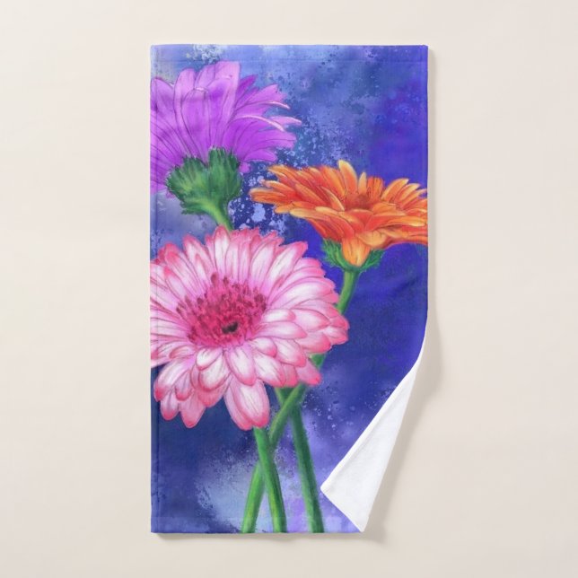 Daisy Gerbera Bath Towels (Hand Towel)