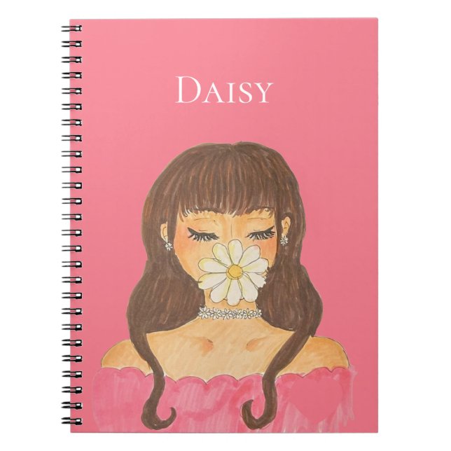 Daisy Girl Pink Dress Notebook (Front)