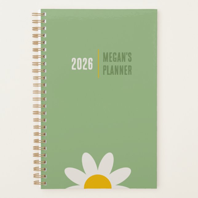 DAISY GREEN - 2026 Floral Planner (Front)