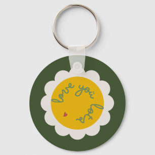 DAISY GREEN - Custom Name Floral Key Ring