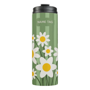 Daisy Green Floral Thermal Tumbler