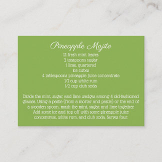 Daisy Green Wedding Signature Drink Recipe Enclosure Card