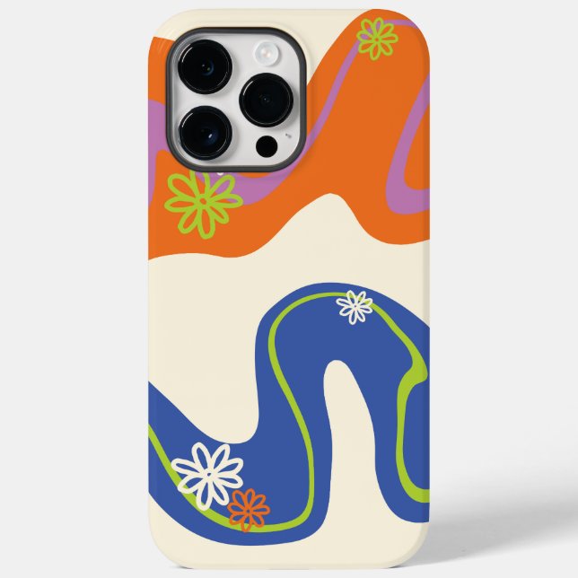Daisy Groove Blue, Orange, Purple, Green, & Cream Case-Mate iPhone Case (Back)