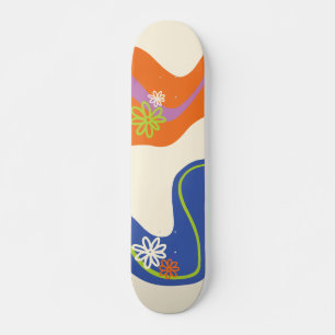 Daisy Groove Blue, Orange, Purple, Green, & Cream Skateboard