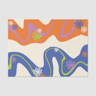 Daisy Groove Blue, Orange, Purple, Green, & Cream Tissue Paper