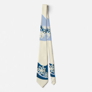Daisy Groove - Dark Blue, Light Blue and Cream Tie