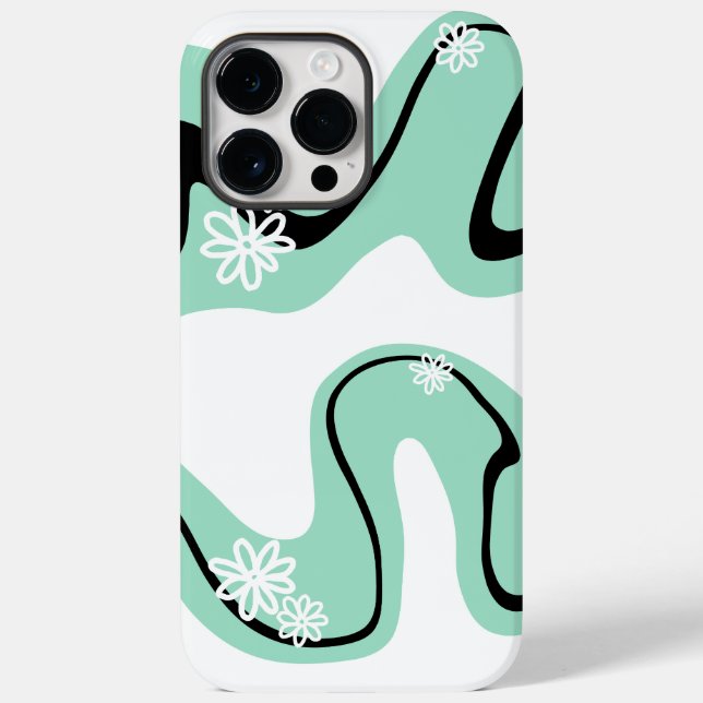 Daisy Groove in Mint Green, Black and White Case-Mate iPhone Case (Back)