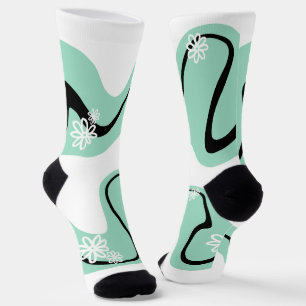 Daisy Groove in Mint Green, Black and White Socks