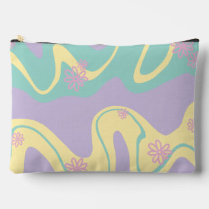 Daisy Groove Pastel Pink, Yellow, Purple & Green Accessory Pouch