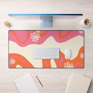 Daisy Groove - Pink, Orange and Cream  Desk Mat