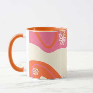 Daisy Groove - Pink, Orange and Cream Mug