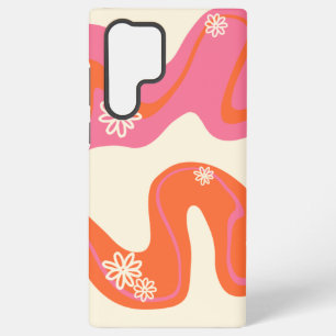 Daisy Groove - Pink, Orange and Cream  Samsung Galaxy Case