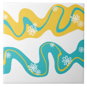 Daisy Groove - Turquoise and Yellow Tile
