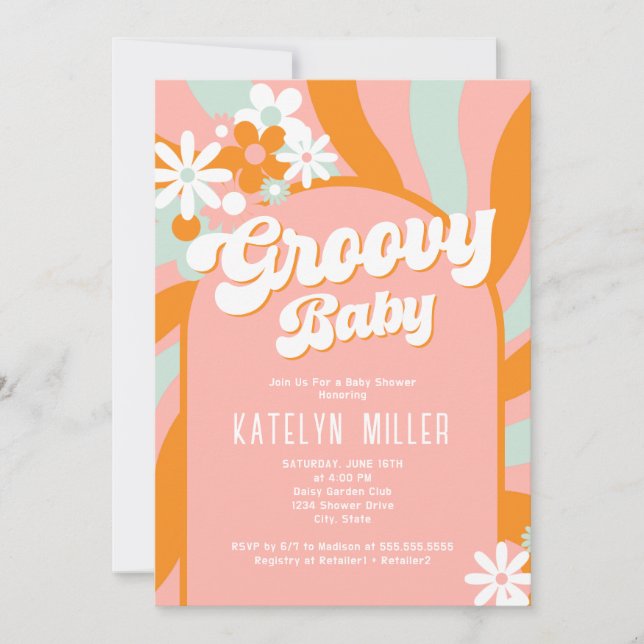 Daisy Groovy Baby Shower Invitation (Front)