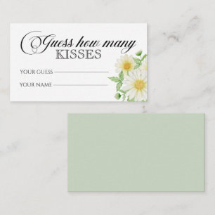 Daisy guess how many kisses bridal game enclosure card