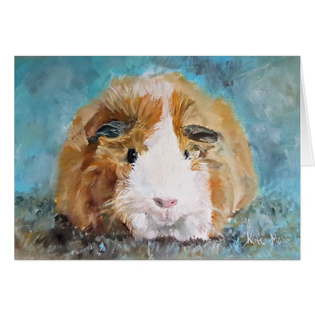 Daisy guinea pig oil painting (Front Horizontal)