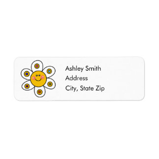 Daisy Happy Face Return Address Labels