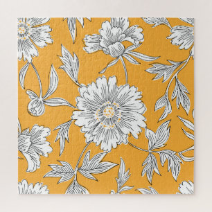 Daisy Heads: Summer Floral Line. Jigsaw Puzzle