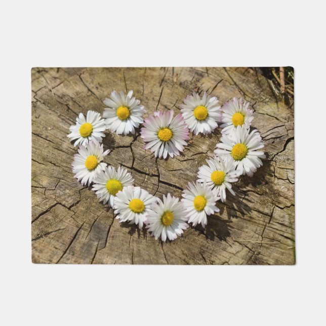 Daisy Heart Door Mat (Front)