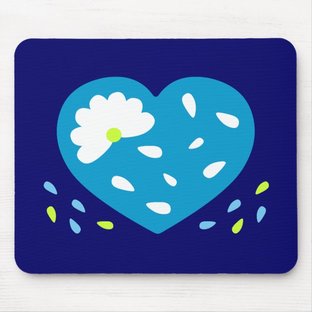 Daisy Heart Mouse Mat (Front)