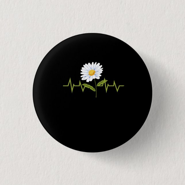Daisy Heartbeat 3 Cm Round Badge (Front)