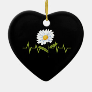Daisy Heartbeat Ceramic Tree Decoration