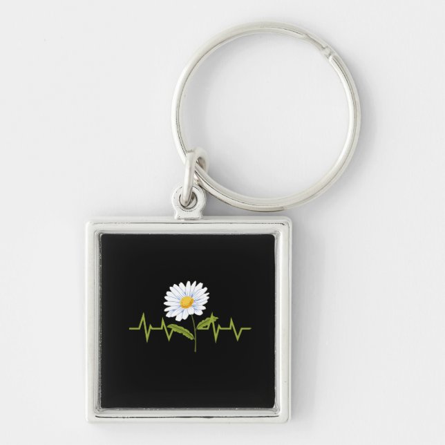 Daisy Heartbeat Key Ring (Front)