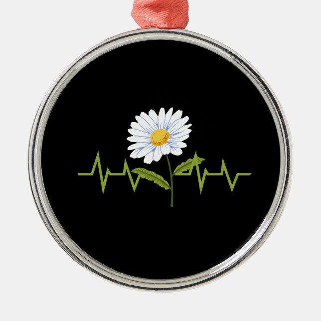 Daisy Heartbeat Metal Tree Decoration (Front)