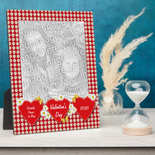 Daisy Hearts Valentine Photo Plaque