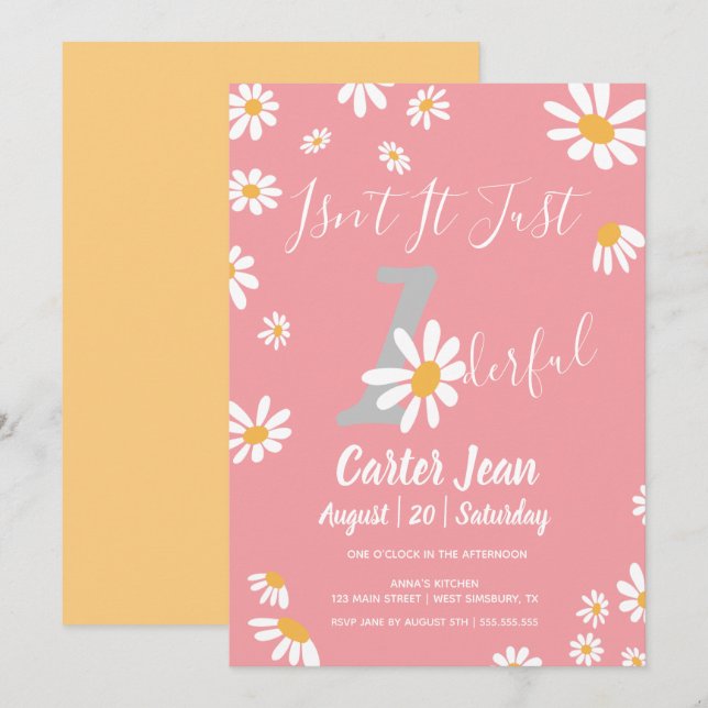 Daisy Hippie Baby Wonderful First Birthday (Front/Back)