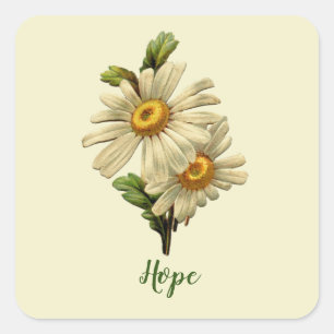 Daisy Hope Inspirational Square Sticker