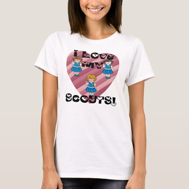 Daisy I Love My Scouts Heart T-Shirt (Front)