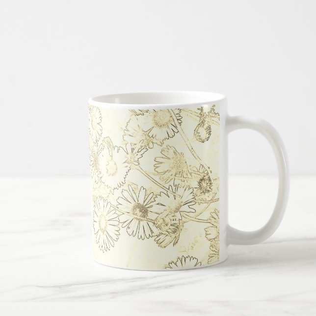 Daisy in cream and white Coffee Mug (Right)