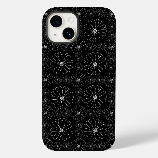 Daisy in Mono B02.White Black BG Case-Mate iPhone Case (Back)