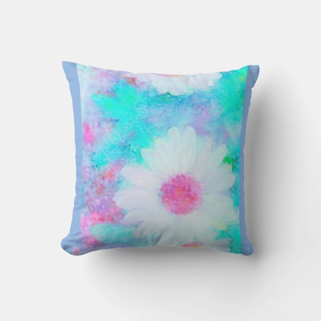 Daisy in pastel A.I. enhanced photo  Cushion (Front)