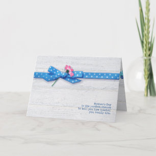 daisy in polka dot ribbon Mother's Day Card
